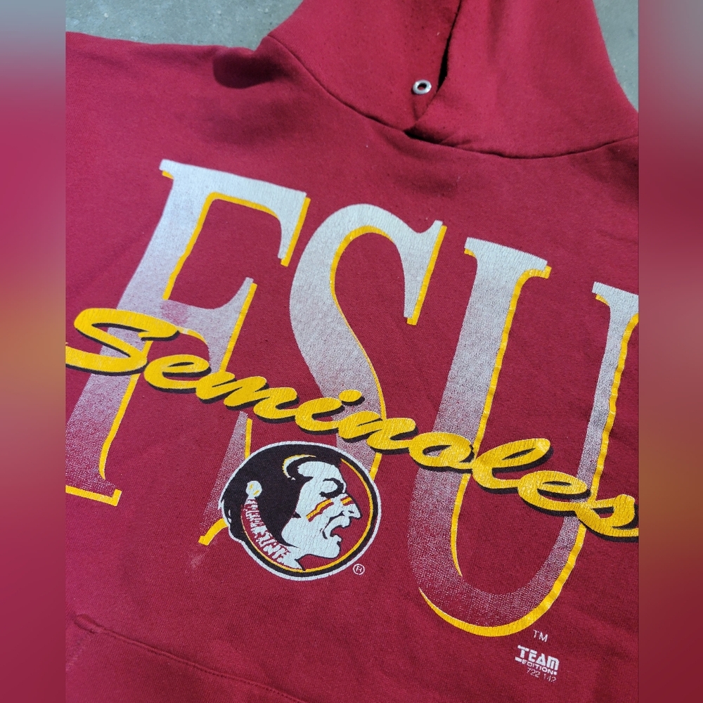 Team Edition Apparel Hoodie Mens Small Pullover Sweatshirt FSU Seminoles Red Men